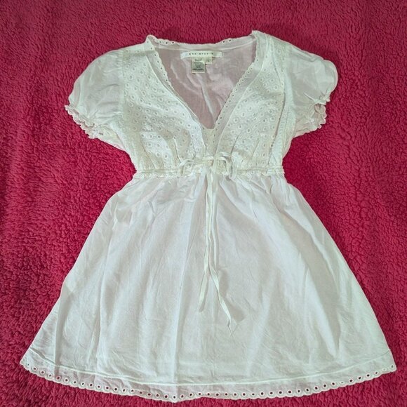 Max Studio Tops - White Babydoll Short Sleeve top